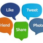 social media speech bubbles (like, tweet, friend, share, photo)